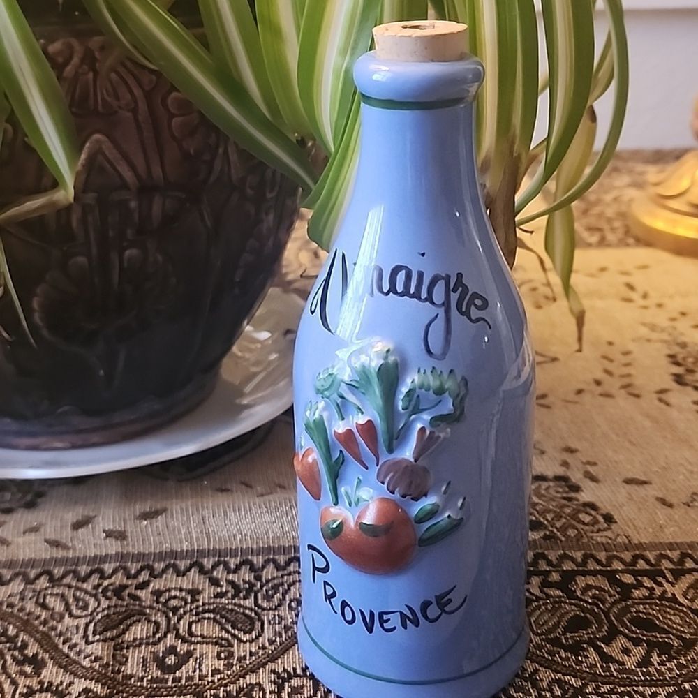 Vintage Revol Provence Vinegar Bottle Embossed Cork Top